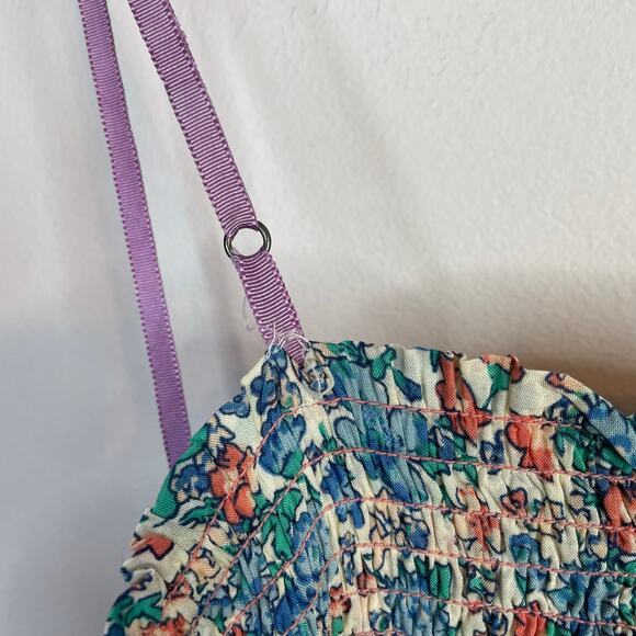 Free People Molly Jo Floral Midi Sleeveless Dress Prairie Cottage Bohemian XL - Picture 16 of 17